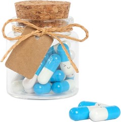 Magic Season Decorative Round Glass Bottles with Cork Stoppers (2 1.7 fl oz.