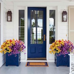 Artificial Fake Plants Flowers for Outdoors,16 Bundles UV Resistant Faux Plastic