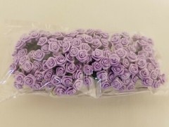 Lot 144 pcs Lilac Lavender Satin Ribbon Roses Flowers 10mm 3/8″ on Wire Stem