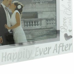 Mr and Mrs Glass 6 x 4 Photo Frame with Mirror And Glitter Letters