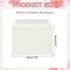 20pcs Self Sealing Envelopes 7.8×5.5 Inch for Invitations A7 Beige