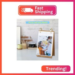 ZEEYUAN 4×6 Photo Frame Flip Photo Album on Stand Vertical Display for Tabletop,