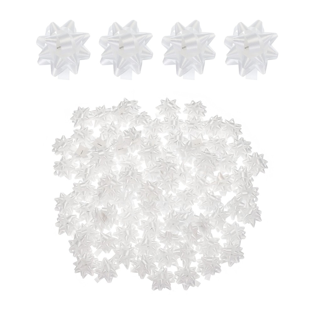 90pcs 1 1/4″ Mini Star Gift Bows Christmas Bows for Gift Wrapping, White