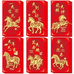 OHOME Chinese New Year Red Envelopes – 2026 Years 6.5×3.6 inch, Gold