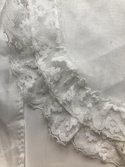 VTG 1950’s Set Of 2 Wedding Or Server Aprons Lace White And Apricot Colors MCM