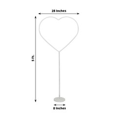 2 White Heart Shaped Plastic Balloon Arch Stand Kit Party Events Decorations