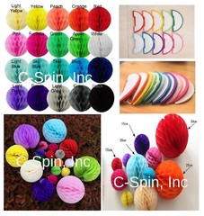 4 inch HoneyComb Tissue Paper Ball Lantern Pom Poms Wedding Birthday Photo shoot
