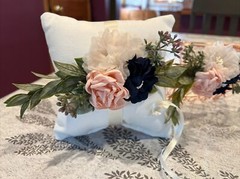 Rose Gold Flower Girl Basket And Ring Bearer Pillow