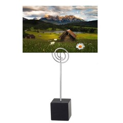 10pcs Music Shape Table Number Holder Name Place Card Memo Clip Balck