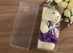 50 PCS 3x3x6″ Clear Plastic PVC Folding Box Party Favor Wedding Retail Packaging