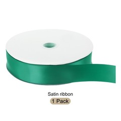 100 Yard Satin Ribbon Double Sided Grosgrain Silk Ribbon, 1.5″/Forest Green