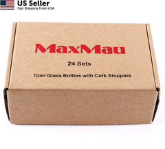MaxMau 24PCS 10ml Glass Bottles with Cork Stoppers Wedding Party Favors DIY Vial