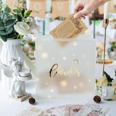 Acrylic Wedding Card Box String Light Frosted Gift Reception Money Party