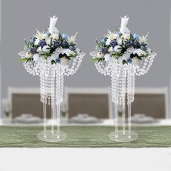 2Pcs 23.62in Clear Acrylic Flower Stands For Wedding Aisle Reception Decor