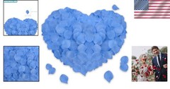 1200PCS Light Blue Artificial Rose Petals for Weddings Valentine Romantic Decor