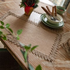 Burlap Weave Table Runner Cloth Hessian for Country Wedding Party Decor