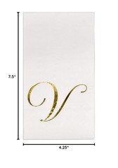 V Monogram Guest Napkins 100 Pack Initial Letter Personalized Napkins Paper D…