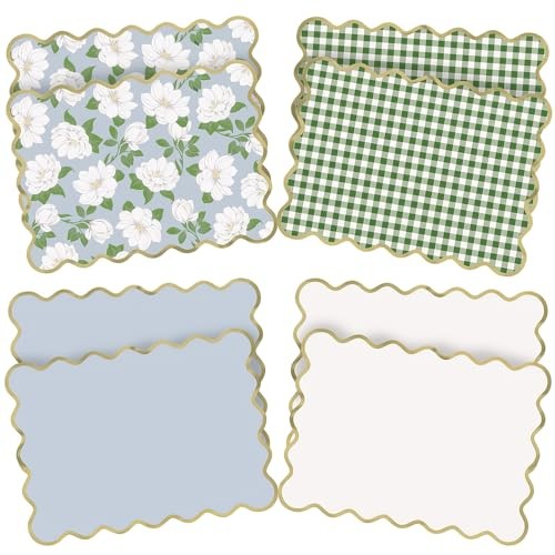 Assorted Garden Party Scalloped Paper Placemats Tableware (15″ x 13″) 8 Count