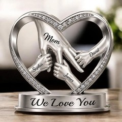 Personalized Mom Holds Kid’s Hands Acrylic Block Custom Family Birthday Gift