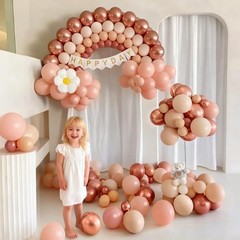 Retro Blush Pink Balloons, 60 Packs Retro Blush Pink Rose Gold Nude Sand White