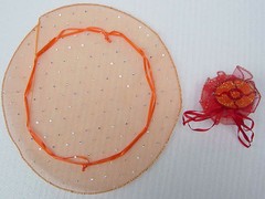 25/50/100pcs Circle Diameter:10″ Sequins Dotted Organza Pouches Jewelry Gift Bag