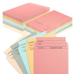 100 Pieces Colorful Library Pockets 9 X 11.5 Cm/ 3.5 X 4.5 Inches, Multicolor