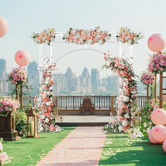 258CM Tall Metal Wedding Arch Backdrop Stand fr Party Celebration Garden Trellis