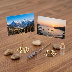 24 Pcs Table Number Holders, 3.35 Inch Gold Place Card Holder, Table Number