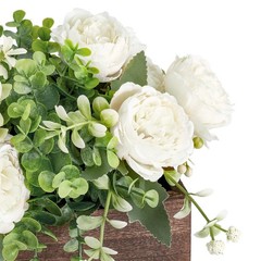 Dahey Centerpiece Table Decorations for Dining Room 14.1″ x 4.7″ x 3.1, White