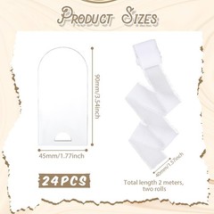 24 PCS Clear Acrylic Place Cards Wedding White Ribbon 3.54×1.77 Inch Blank