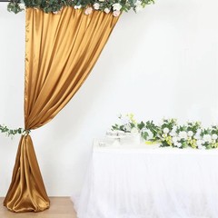 8×10 ft GOLD Satin CURTAIN Wedding Photography Backdrop Panel Party Decorations