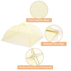 6 Pcs Large and Tall Food Covers 17″ Mesh Food Covers for Outdoors, Yellow