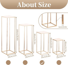 Gold Geometric Flower Stand Vases – 2 Pcs 23.6In Centerpieces for Events