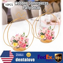 Elegant Wedding Centerpieces Party Decor 10Pcs Metal Geometric Gold Centerpiece