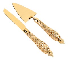 Hot Vintage Engraved Cake Knife And Server Set For Wedding