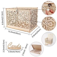 DIY Rustic Wedding Card Box with Lock Wooden Gift Card Box Holder Graduation …