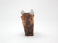 Bull Cow Farm Cake Topper Bride Groom Love Wedding Engagement Carved Wood Statue