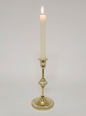 Candle Holder Brass Mother of Pearl Inlay Round 4″Dia 8″High Set of 2