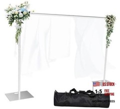 Pipe and Drape Backdrop Stand Kit Backdrop Stand for Parties 10*10FT Silver