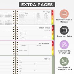 Academic Planner 2026-2027, Large A4 8.5×11, Weekly and Monthly Light Green