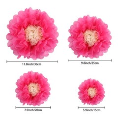 Aunifun 16 Pieces Paper Flower Tissue Chrysanth Variety Pack, Type 1