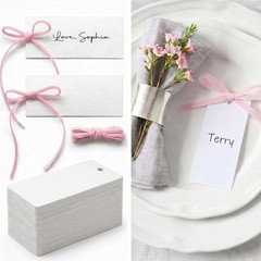 200 PCS Table Setting Place Name Cards 15.75 Inch Velvet Ribbon 3.54×1.57 In