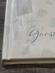 Vintage 2001 NOS Guest Book ANY OCCASION Wedding Roses Light Green White Grey