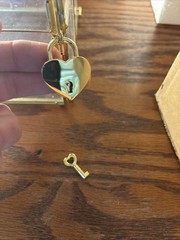 Vintage Gold Brass & Glass Wedding Card Box Terrarium w/ Heart Lock & Key House