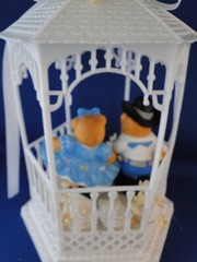 New Vintage Bakery Crafts Teddy Bear Country Dancers Gazebo Wedding CakeTop,