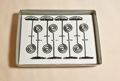 Set of 8 Place Card Holders 4.2″ High 1.5″ Base in Original Box (no lid)