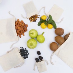 Cotton Double Drawstring Muslin Bags 4″x6″(Natural Color)- SET OF 25