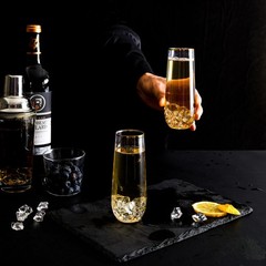 N9R 12PCS Plastic Champagne Flutes, 9 oz 12 Count (Pack of 1), Gold-12PCS