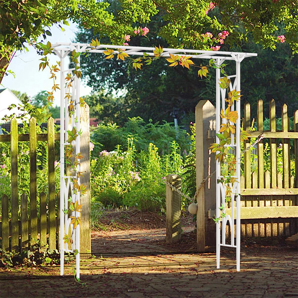 Exquisite Garden Arbor Wedding Arch Backdrop Stand Metal Trellis Archway White