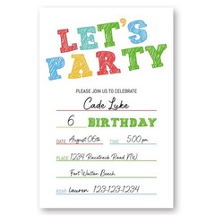 Simple Colorful Birthday Invitations, Birthday Invitations for Boys Teens Kid…